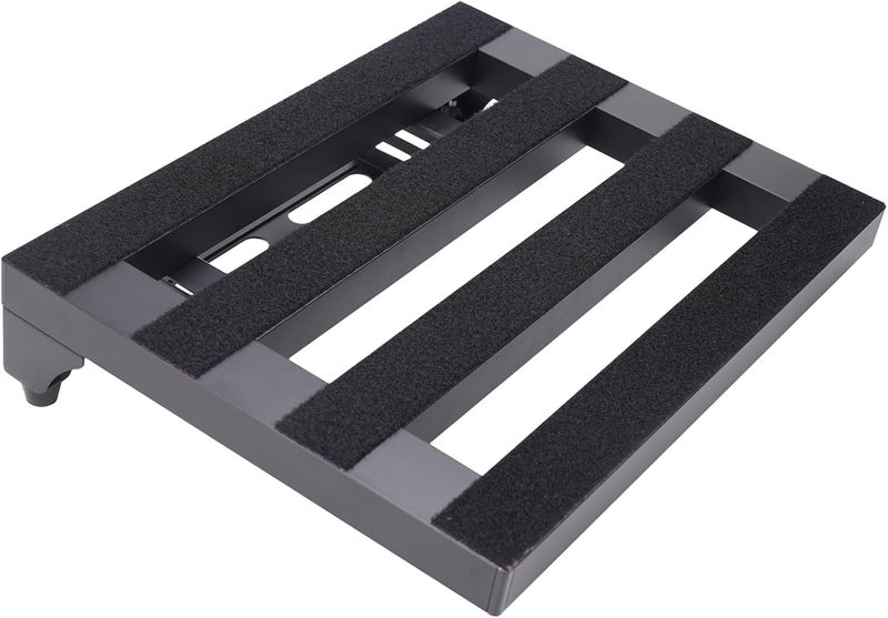 Soyan 14" x 10.6" Aluminum Alloy Guitar Pedal Board with Power Supply Tray, Carry Bag & Mounting Tapes Included (Black, APB-14BK) - Image 2